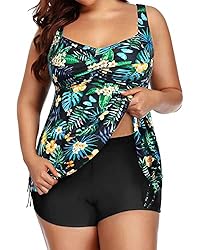 Aqua Eve Women Plus Size Tankini Swimsuit Two Piece