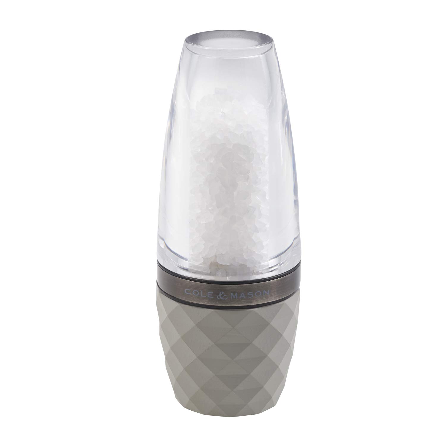 Cole & Mason H321805 City Salt Mill, Precision+ Stemless, Concrete/Acrylic, 160 mm, Single, Includes 1 x Salt Grinder