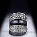 dnswez Marcasite Ring Black Diamond Vintage Statement Wedding Engagement Ring Platinum Plated intertwined Cable Wire Cross Rings for Men Women (3)