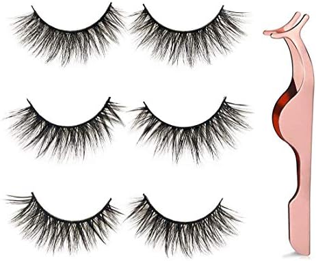 3 Pair False Eyelashes 3D Natural Look Eye Lashes with 1pc Applicator Tool