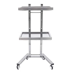 CHINEGER 2 Tier Metal Rolling Cart Foldable Salon