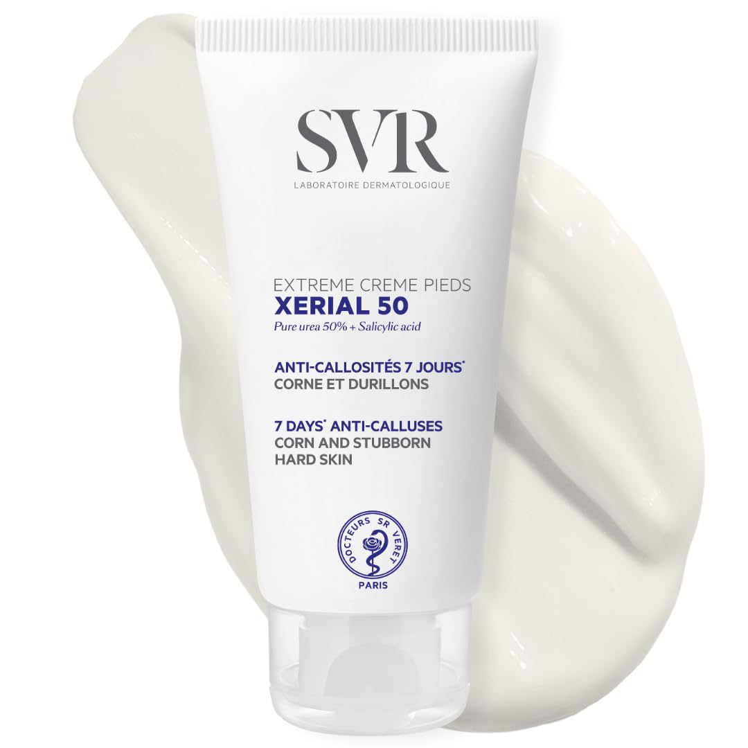 SVR XERIAL 50 Extreme - Urea Foot Cream for Cracked Heels and Severely Dry Skin Prone to Corns and Calluses, Eliminates Dead Cells + Roughness, 24hr Hydration, 50ml