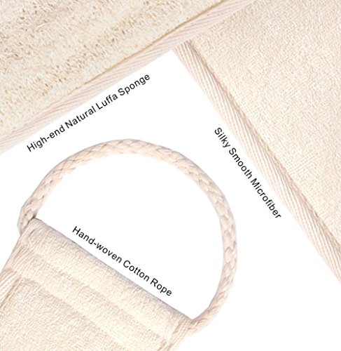2 Pack Exfoliating Long Loofah Sponge Back Scrubber for Shower, Luffa Back Sponge for Women and Men