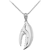 Claddagh Gold Beautiful Sterling Silver Maine Lobster Claw Nautical Charm Pendant Necklace