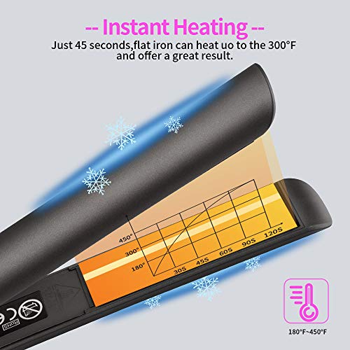 Flat Iron for Hair,MANLI Hair Straightener and Curler 2 in 1, Ceramic Infrared Flat Iron for All Hair Styling, Temp Setting and Auto Shut Off - Thumbnail 5