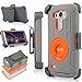 LG G3 Case, ULAK Clip Holster Kickstand Rugged Hybrid Rubber Protective Hard Case for LG G3 2014 (Grey/Orange)