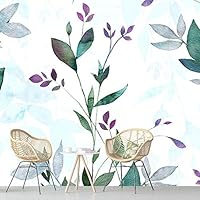 Wall Mural Flowers and Leaves Removable Self-Adhesive Wallpaper Wall Decoration for Bedroom Living Room - 66x96 inches