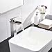 Comllen Waterfall Spout Single Handle Lever Bathroom Vessel Sink Faucet, Brushed Nickel