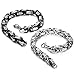 FIBO STEEL 2 Pcs 8MM Stainless Steel Chain Link Bracelets for Men Byzantine Bracelets,8.0 inches