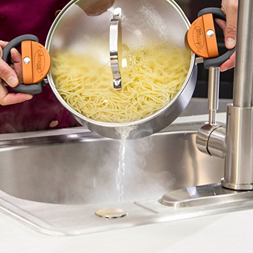 Gotham Steel Pasta Pot with Builtin Drainer / Strainer, 3.7 Litre