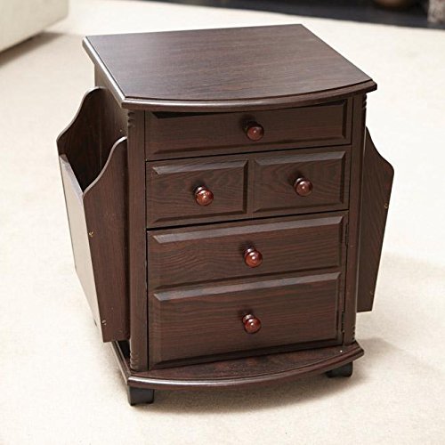 Companion Table Bedside Storage Magazine Rack Drawers Sofa Side