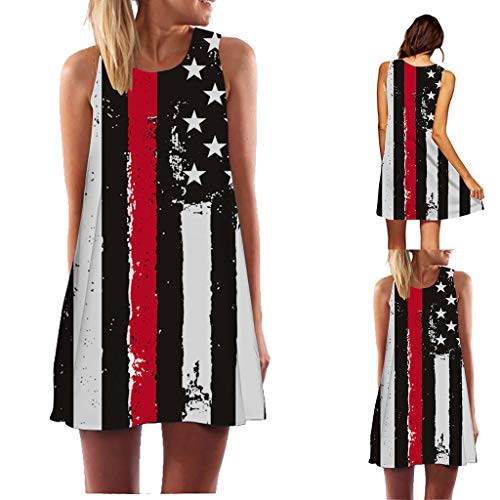1 Independence+Sleeveless+Crewneck+Patriotic+Sundress