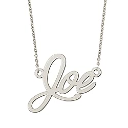 BYBWBL Joe Name Pendant Necklace Silver Color