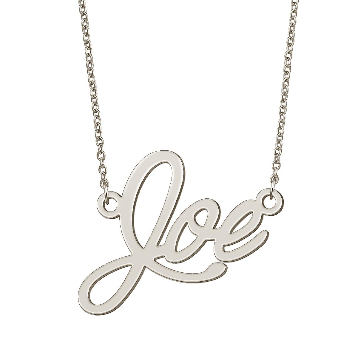 BYBWBL Joe Name Pendant Necklace Silver Color