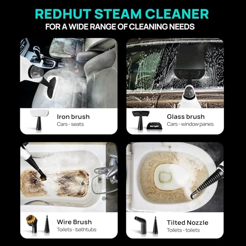 Steam Cleaner, Pressurized Multi-Surface Natural Handheld Steam Cleaner for home with 12pcs Accessories & Safety Lock – Steamer for Cleaning Home Use, Tile, Grout, Windows
