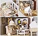 Flever Dollhouse Miniature DIY House Kit Creative Room with Furniture for Romantic Valentine's Gift(Tour of Golf)