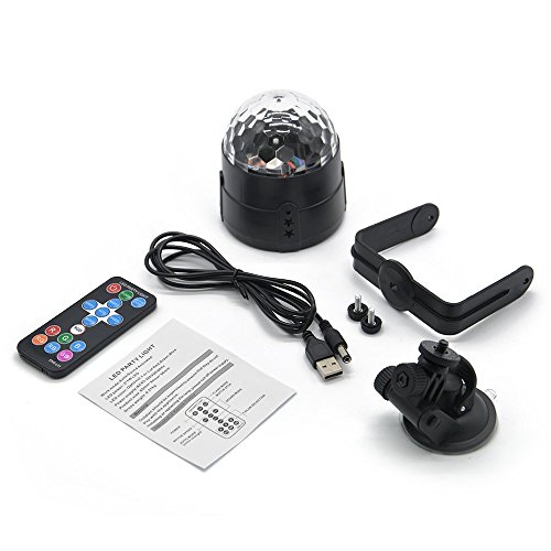 Miuko Disco Ball LED Party Lights Strobe Light 3W Sound Activated Dance Light Stage Light DJ Lights for Home Xmas Halloween Kids Birthday Party Decorations Karaoke Bar Club Outdoor (with USB) - Thumbnail 6