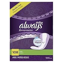 Always Xtra Protection Long Daily Liners Unscented 108 Count