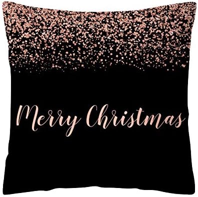 iumei Rose Black Gold Polyester Square Throw Pillow Case Decorative Car Waist Cushion Cover Home Decoration Xmas Print Sofa Decor Pillow Case (K)