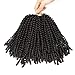 4 Packs Spring Twist Crochet Braiding Hair 8 Inch Fluffy Twist Bomb Twist Crochet Hair Braids Jamaican Bounce Synthetic Hair Extensions (2#)