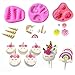 Mini Unicorn Mold Unicorn Horn Ears Flower and Rainbow Cupcake Topper Fondant Chocolate Mold( Set of 3)