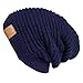 LETHMIK Functional Slouchy Beanie Unisex Skully Hat Warm Infinity Scarf in 3 Colors ,Navy Blue,One Size (Elastic)
