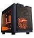 APEVIA X-QPACK3-OG Micro ATX Cube Gaming/HTPC Case, Supports Video Card up to 320mm/ATX PS, 2xOrange Windows, USB3.0/USB2.0/HD Audio Ports, 1x140mm Orange LED fan, Flip Open Design, Dust Filter-Orange