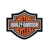 Harley Davidson Bar & Shield Patch (Orange) Small