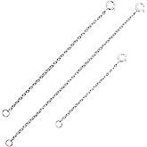 3 Pieces 925 Sterling Silver Necklace Extenders Necklace Extension Chain for Women Plated Extender Chain for Jewelry Making Durable Bracelet Chain Dainty Removable Anklet Chain (2 3 4 inch)