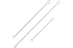 YUNTOP 3 Pieces 925 Sterling Silver Necklace Extenders Necklace Extension Chain ​for Women Plated Extender Chain for Jewelry Making Durable Bracelet Chain Dainty Removable Anklet Chain (2 3 4 inch)
