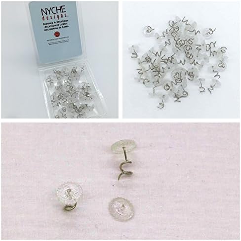 The Nyche Designs 0.6" Long Twist Pins Keeping Upholstery, Slipcovers and Bedskirts in Place (Set of 50)