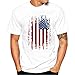 Hot Sale!Men's Tee,Neartime Men Cotton Tops Flag Print Blouse Short Sleeve T-Shirt (L, White)