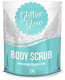 Raspberry Cream Glitter Glow Face & Body Scrub - Amazing Exfoliating Scrub with All Natural Gold Mica to Give You That Perfect Glitter Glow. 24oz