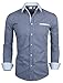 TAM WARE Mens Classic Vertical Striped Fake Pocket Longsleeve Shirt TWCMS01-BLACK-US S