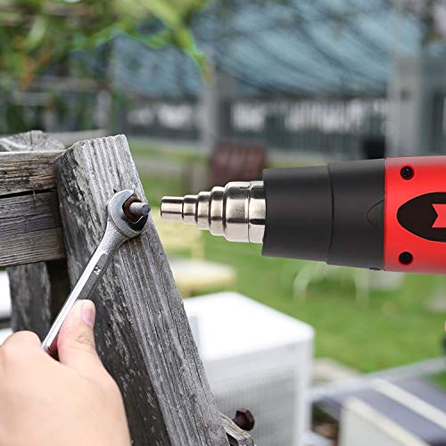 Heat Gun Variable Temperature, Amtake HG6618 1800W Hot Air Gun 120°F - 1020°F (50℃~550℃) with 2 Fan Speed, 4 Nozzle Attachments for Crafts, Heat shrink tubing, Stripping Paint, Welding - Thumbnail 3