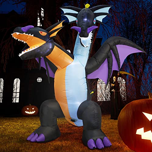 ATDAWN 7 FT Inflatable Halloween Decorations Inflatables Dragon, Two