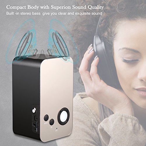Alarm Clock Bluetooth Speaker - XREXS Wireless Bluetooth Speaker, Alarm Clock Radio, Portable Wireless Stereo Sound Speaker with LCD Screen HD Enhanced Bass Flashlight, Built-in Mic Support FM AUX TF