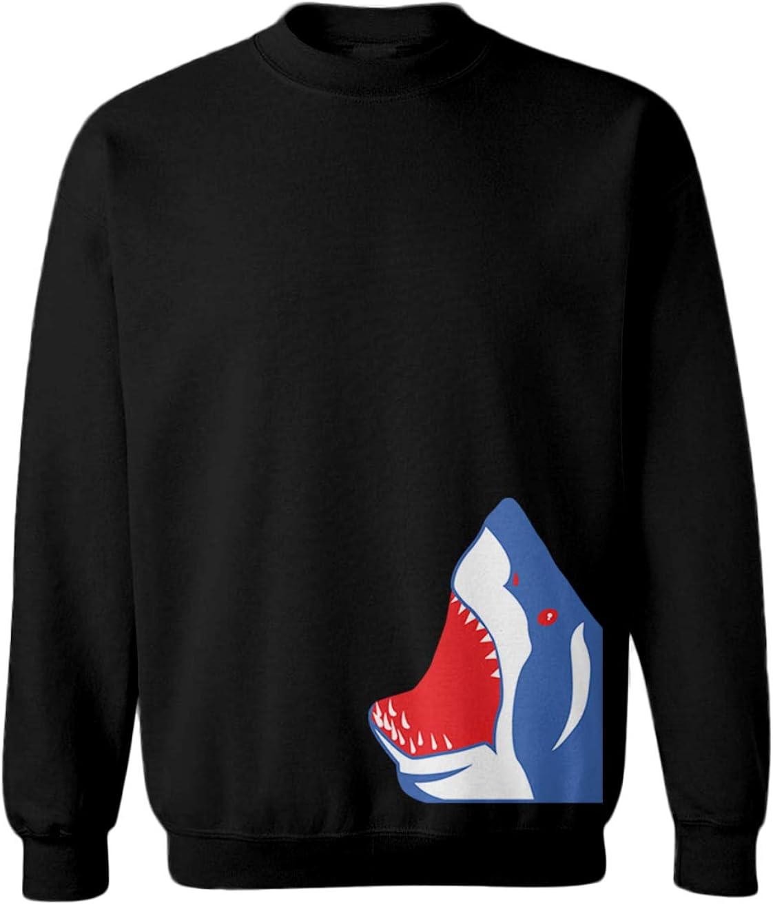 Shark Head - Great White Scary Youth Fleece Crewneck Sweater