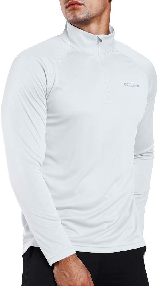 Men's 1/4 Zip Long Sleeve Running Top Shirts, UPF 50+ UV Sun Protection Outdoor Sport T-Shirt