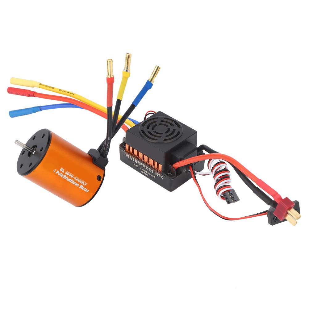 1/10 Motor ESC Combo, High Performance Brushless Motor, 3650-4300KV, 60A ESC, Sturdy Construction for RC Cars, Drones, Electric Vehicles