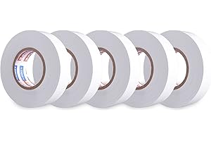 ADHES Professional White Electrical Tape, 5 Pack, 0.75 inch x 65.6 feet, Waterproof & Weather Resistant Electric Tape Ideal f