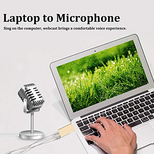 USB Audio Adapter, External USB Sound Card for PC/Mac/Laptop, Xmall USB Sound Card (Gold) - Thumbnail 4