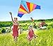 ALLON Rainbow Delta Kite for Kids & Adults, Easy to Assemble and Fly Large Beach Toy Kite for Boys & Girls, Giant Size 60 x 80 Inches, Bonus with 330' String Line