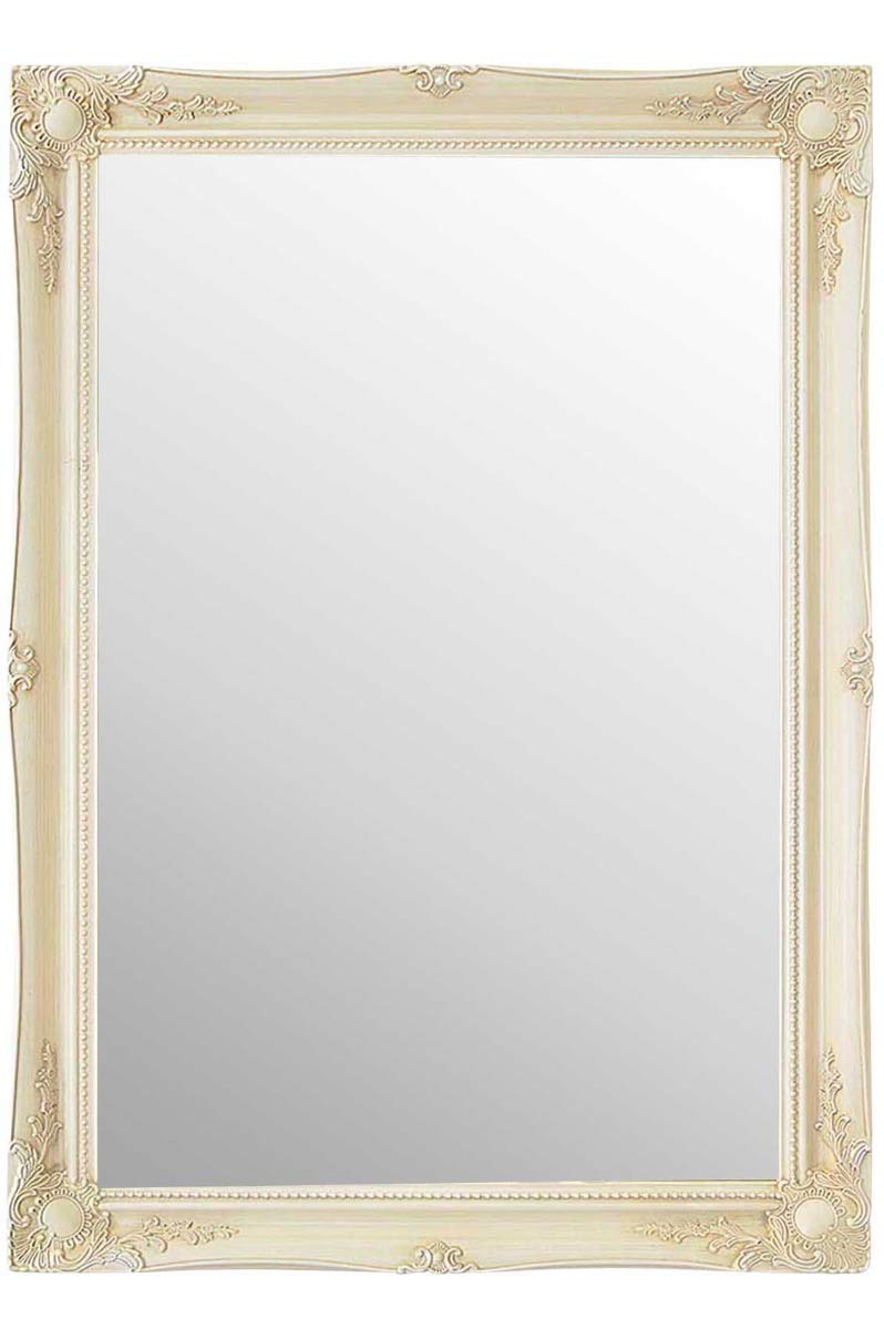 FRAMES BY POST WARM CREAM (not a distressed antique finish) Shabby Chic Rectangular Wall Mirror complete with Premium Quality Pilkington's Glass - Extra Large Size: 30 inches x 42 inches,Beige