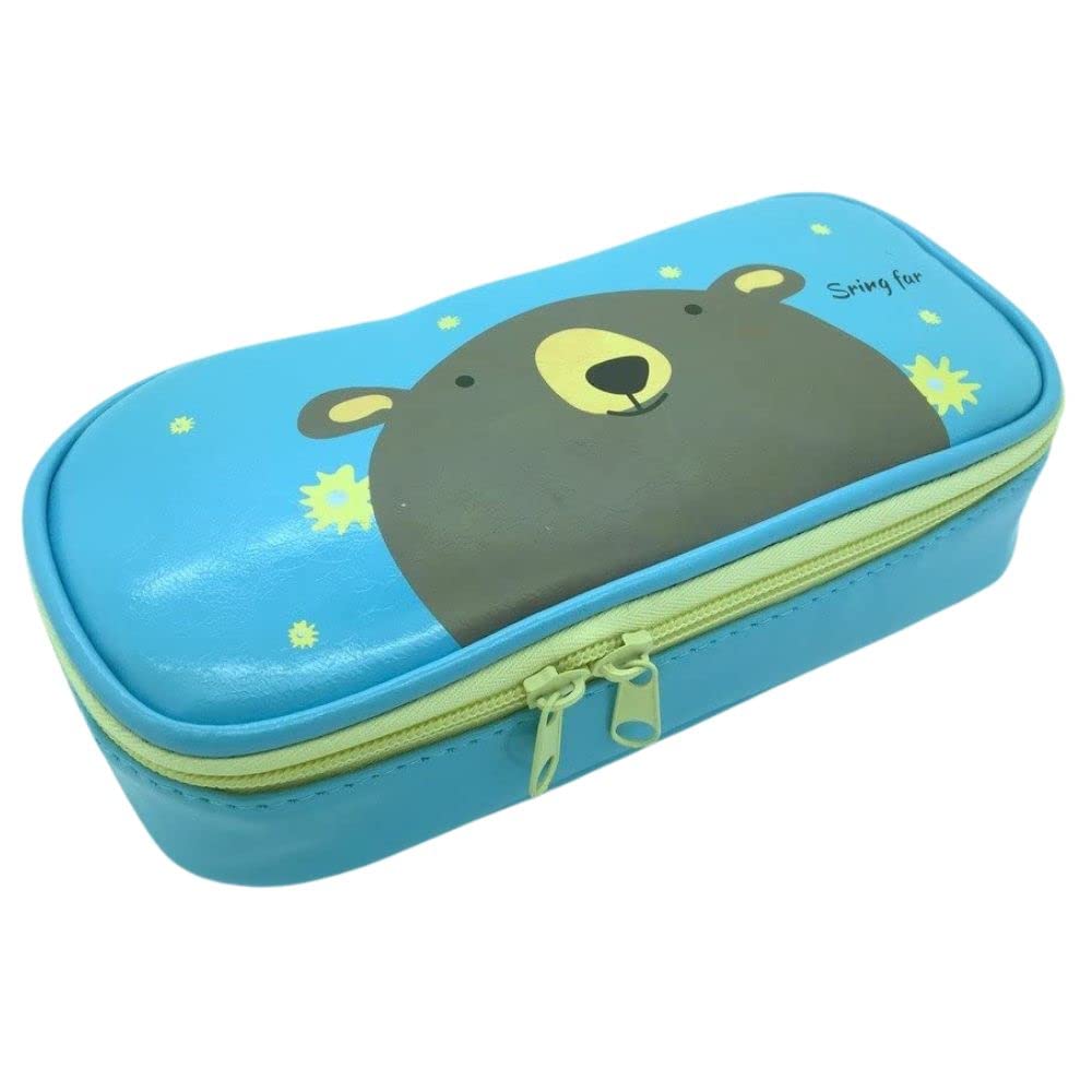 PartyErasers Large Animal Design Pen Pencil Case with Layer compartments - Bear
