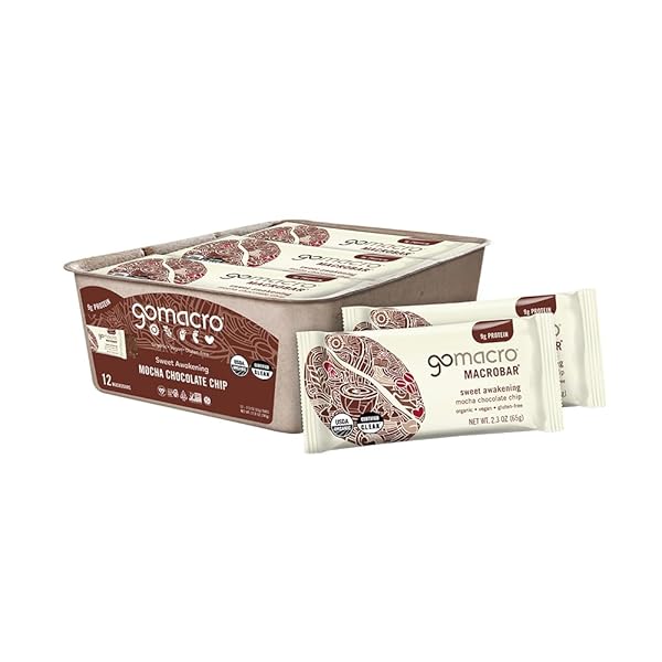 GOMACRO MACROBAR ORGANIC VEGAN PROTEIN BARS – MOCHA...
