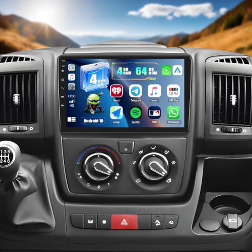 CAMECHO 4+64G Android 13 DSP Car Radio for Fiat DUCATO 2010/Citroen Jumper/Peugeot Boxer with Rearview Camera, 9" Wireless Carplay Bluetooth Radio with Android Auto FM/RDS+Canbus HD Touchscreen