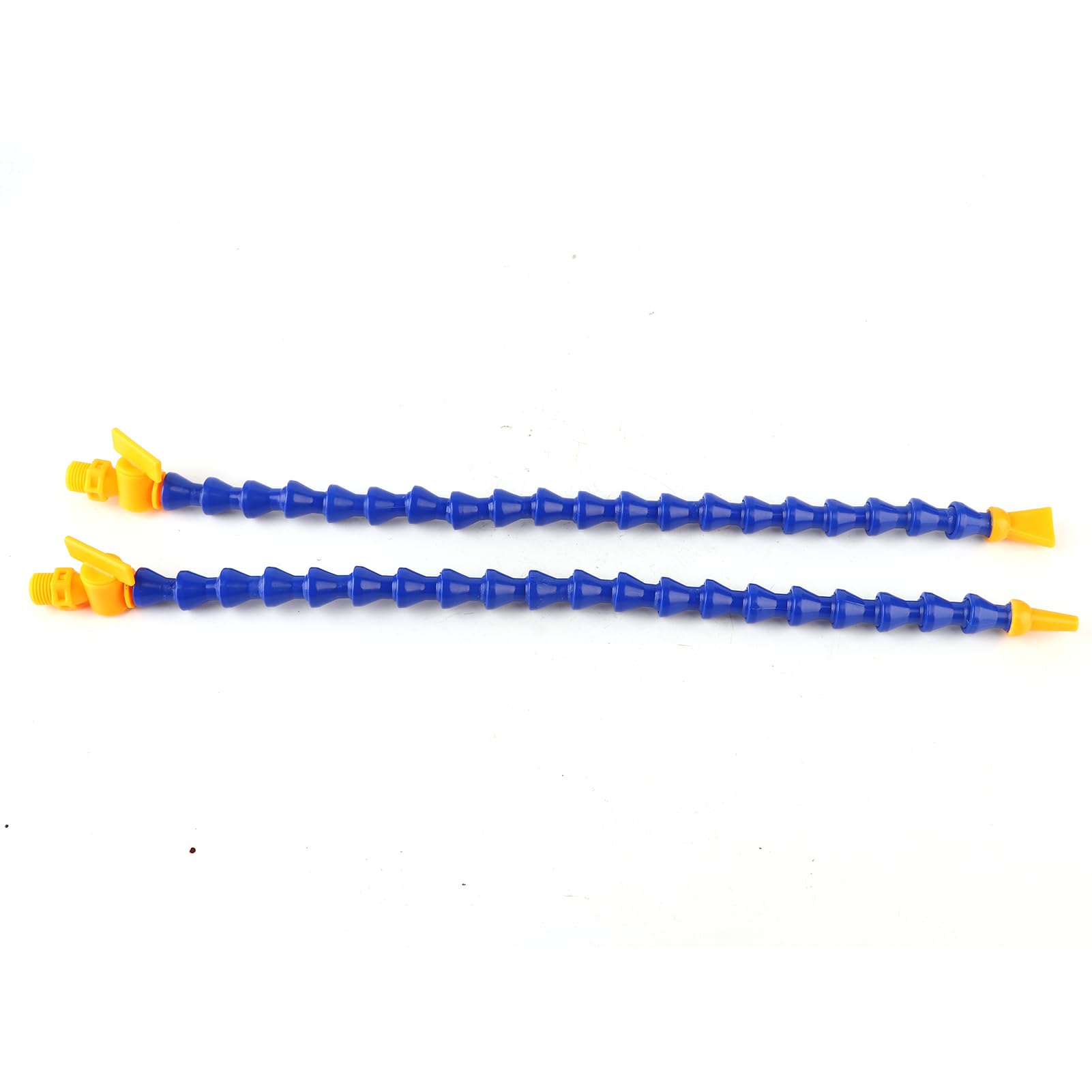 Flexible Coolant Pipe,12Pcs Universal Spray Plastic Water Oil 1/4" PT Thread Hose Flat/Round Nozzle for Lathe CNC with Valve Blue Yellow