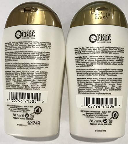 Ogx Nourishing Coconut Milk Shampoo & Conditioner Travel Size - 3 Oz. Each - //medicalbooks.filipinodoctors.org