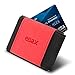 Ebax Minimalist Slim Wallet For Men Women - Elastic Front Pocket Credit Card Holder Wallet (Black Red)